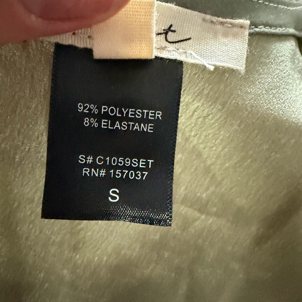 Et Clet Handkerchief Top in Sage Green Silk Scarf Top Open Back Crop Size Small - Picture 9 of 9